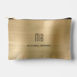 Modern Monogram Gold Zubehörtasche