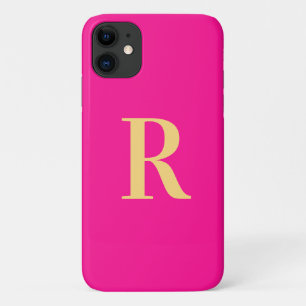 Modern Monogram Hot Pink Gold Case-Mate iPhone Hülle