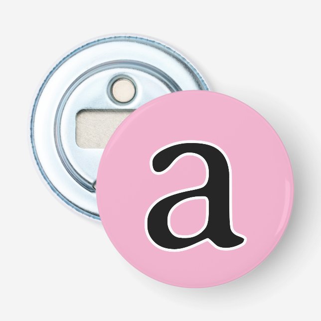 Modern Monogram Initial Alphabet Letter a Pink Flaschenöffner (Vorderseite)