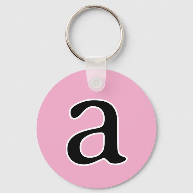 Modern Monogram Initial Alphabet Letter a Pink Schlüsselanhänger (Vorderseite)