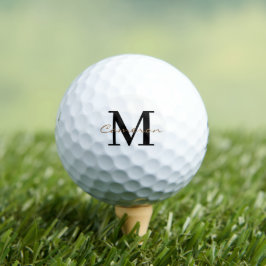 Modern Monogram Initial and Name Personalisiert Golfball