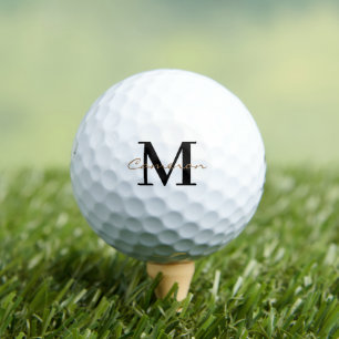 Modern Monogram Initial and Name Personalisiert Golfball