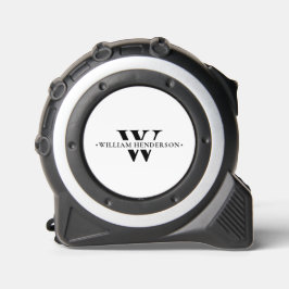 Modern Monogram Initial Beruflich Schwarz-weiß Maßband