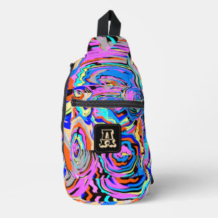 Modern Monogram Initial Elegant Stilvolles Muster Crossbody Bag