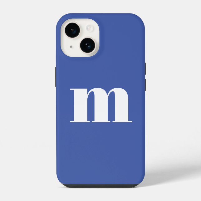Modern Monogram Initial iPhone 14 Hülle (Rückseite)
