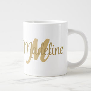 Modern Monogram Initial Letter and Name Jumbo Tass Jumbo-Tasse
