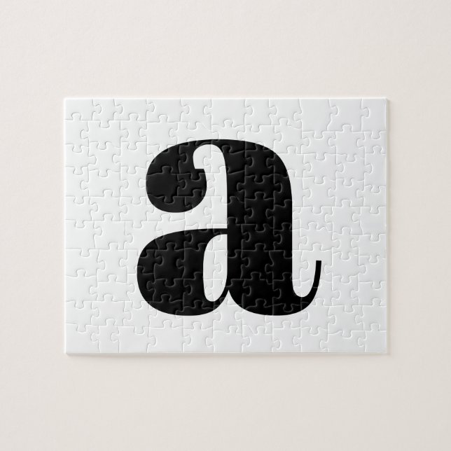 Modern Monogram Initial Letter Black and White (Horizontal)