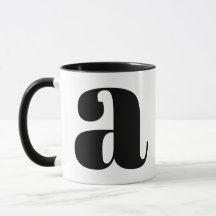 Modern Monogram Initial Letter Black and White A