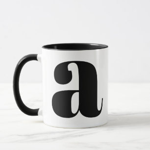 Modern Monogram Initial Letter Black and White A Tasse