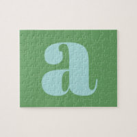 Modern Monogram Initial Letter Blue und Green