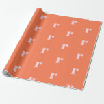 Modern Monogram Initial Letter Bright Orange Pink Geschenkpapier<br><div class="desc">Niedliches modernes Monogramm mit dem Buchstaben Ihrer Wahl,  in Orange und Rosa.</div>