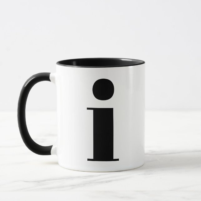 Modern Monogram Initial Letter i Black and White Tasse (Links)