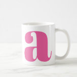 Modern Monogram Initial Letter in Hot Pink Kaffeetasse<br><div class="desc">Niedliches modernes Monogramm mit dem ersten Buchstaben Ihrer Wahl,  in Hot Pink</div>