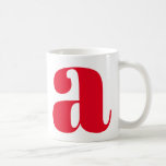 Modern Monogram Initial Letter in Red Kaffeetasse<br><div class="desc">Niedliches modernes Monogramm mit dem ersten Buchstaben Ihrer Wahl,  in Rot</div>