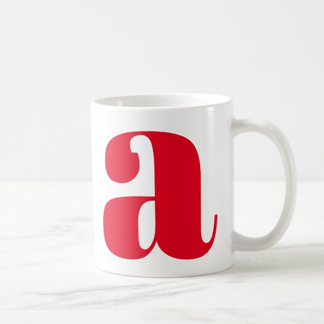 Modern Monogram Initial Letter in Red Kaffeetasse (Rechts)