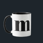Modern Monogram Initial Letter m Black and White Tasse<br><div class="desc">Niedliches modernes m Monogramm in Schwarzweiß. Wenn Ihr bevorzugter Brief auf dieser Tasse nicht funktioniert,  lesen Sie bitte die Monogramm-Tasse für den gewünschten Brief oder kontaktieren Sie mich.</div>