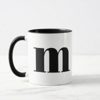 Modern Monogram Initial Letter m Black and White