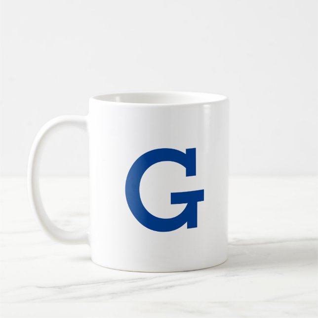 Modern Monogram Initial Letter Navy Blue Kaffeetasse (Links)