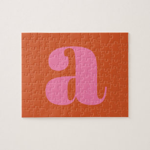 Modern Monogram Initial Letter Pink and Orange