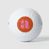 Modern Monogram Initial Letter Pink and Orange