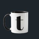 Modern Monogram Initial Letter T Black and White Tasse<br><div class="desc">Niedliches modernes t Monogramm in Schwarzweiß. Wenn Ihr bevorzugter Brief auf dieser Tasse nicht funktioniert,  lesen Sie bitte die Monogramm-Tasse für den gewünschten Brief oder kontaktieren Sie mich.</div>