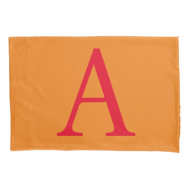 Modern Monogram Initial Letter Trendy Orange Red Kissenbezug (Vorderseite)