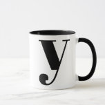 Modern Monogram Initial Letter y Black and White Tasse<br><div class="desc">Niedliches modernes Y Monogramm in Schwarzweiß. Wenn Ihr bevorzugter Brief auf dieser Tasse nicht funktioniert,  lesen Sie bitte die Monogramm-Tasse für den gewünschten Brief oder kontaktieren Sie mich.</div>