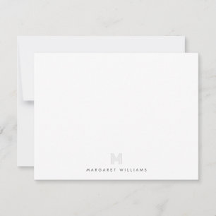Modern Monogram Initial Personalisiert Mitteilungskarte