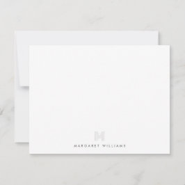 Modern Monogram Initial Personalized Mitteilungskarte