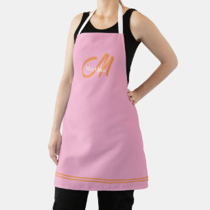 Modern Monogram, Initial Pink Orange Schürze