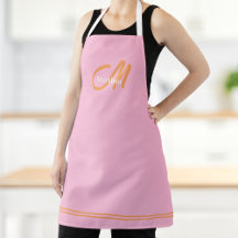 Modern Monogram, Initial Pink Orange