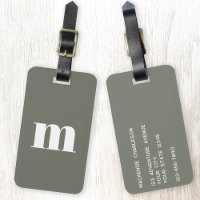 Modern Monogram Initial Sage Green