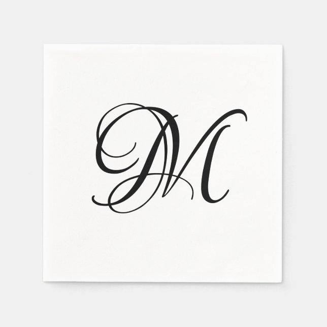 Modern Monogram Initial Serviette (Vorderseite)