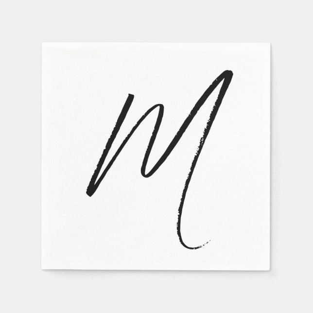 Modern Monogram Initial Serviette (Vorderseite)