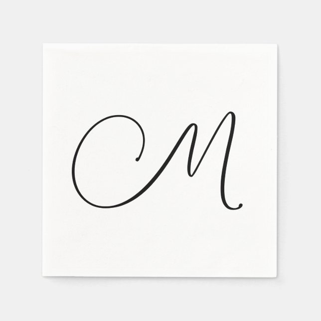 Modern Monogram Initial Serviette (Vorderseite)