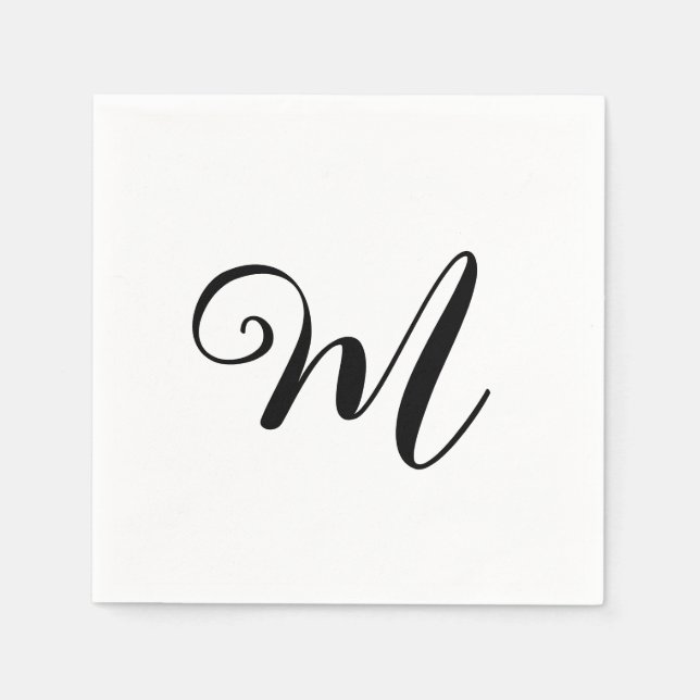 Modern Monogram Initial Serviette (Vorderseite)