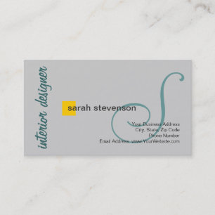 Modern monogram Interior Designer Business Card Visitenkarte