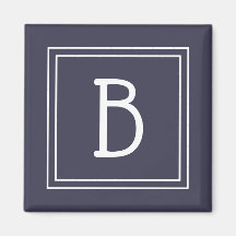 Modern Monogram Letter Initial Template Blue White