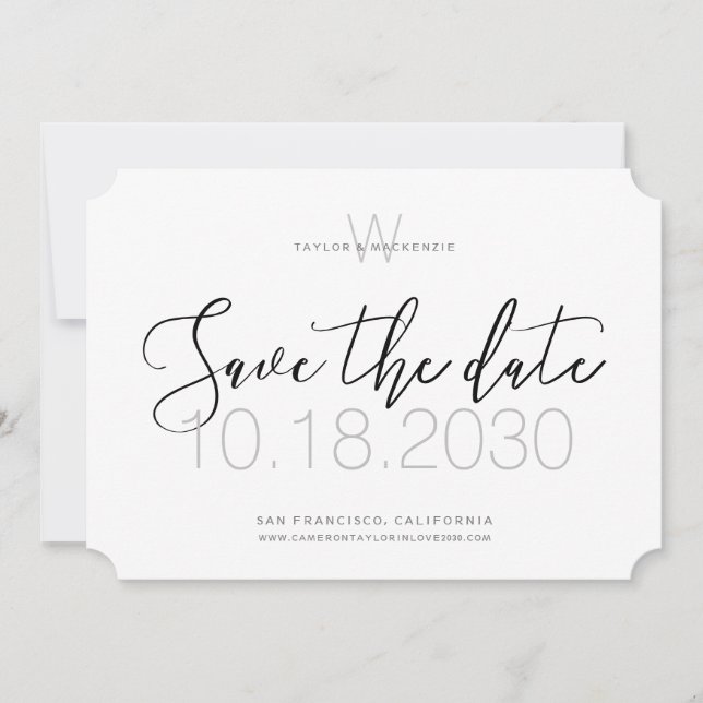 Modern Monogram Minimal Save the Date (Vorderseite)