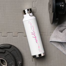 Modern Monogram Name Bridesmaid Bachelorette Pink Trinkflasche
