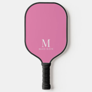 Modern Monogram Name Pink Pickleball Schläger
