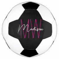 Modern Monogram Name Script Black Pink