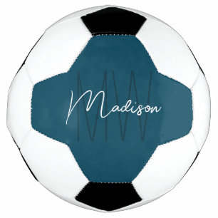 Modern Monogram Name Script blau Fußball