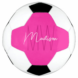 Modern Monogram Name Script rosa Fußball
