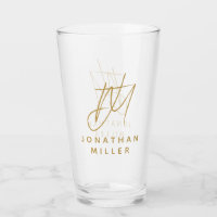 Modern Monogram Name Simple Beer