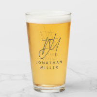 Modern Monogram Name Simple Beer