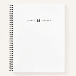 Modern Monogram Name Trendy Typografy Notebook Notizbuch