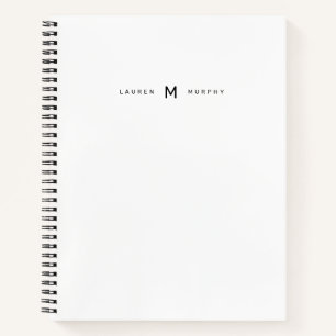 Modern Monogram Name Trendy Typografy Notebook Notizbuch
