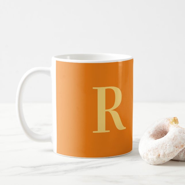 Modern Monogram Orange Kaffeetasse (Mit Donut)