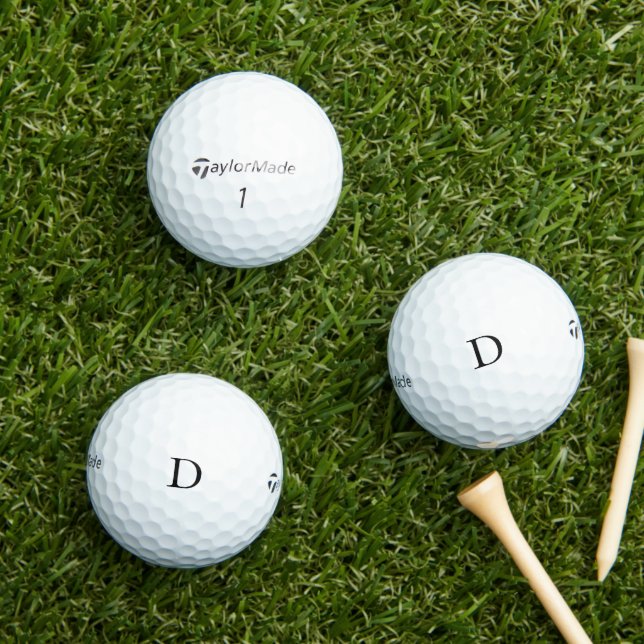 Modern Monogram Personalisiert Initial Simple Golfball (Insitu Gras)